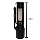 Linterna Luz Blanca Frontal 5 modos COB Lateral Efecto patrulla USB-C DT663