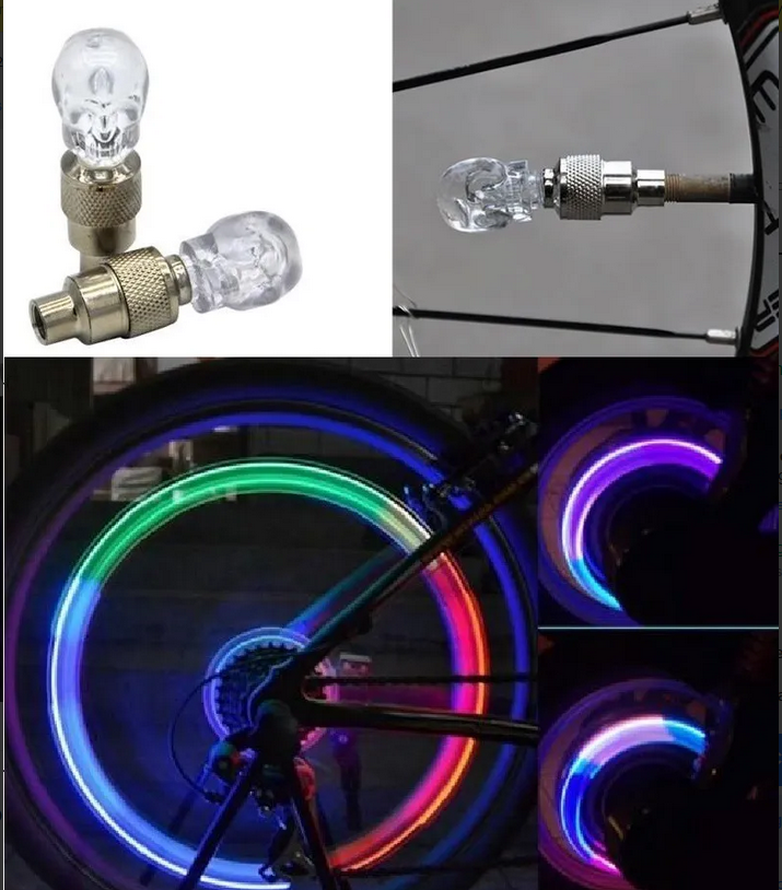 Pie del pedal barato bicicleta Powered coloridas luces LED Patada