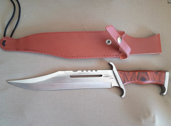 Maxi cuchillo Rambo con funda de cuero 100-90-12