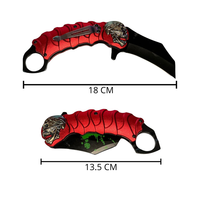 Navaja Calavera tipo karambit Combate Con Clip 101-13