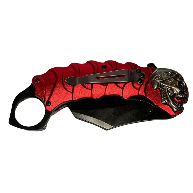 Navaja Calavera tipo karambit Combate Con Clip 101-13