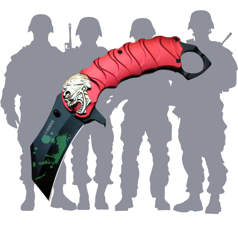 Navaja Calavera tipo karambit Combate Con Clip 101-13