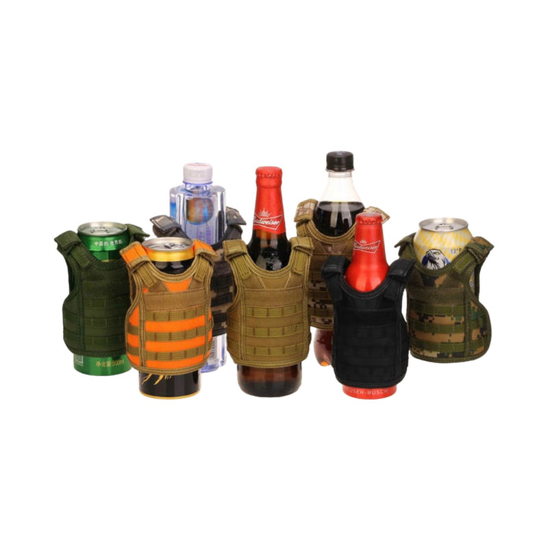 Mini chaleco tactico, aislador-termo, botella, ajustable, molle cigarros y otros usos PJD