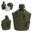 Cantinplora 1 L + Cazo + Ganchos Cinturón + Funda Táctica Militar Agua Senderismo Anfora AKM-074