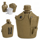 Cantinplora 1 L + Cazo + Ganchos Cinturón + Funda Táctica Militar Agua Senderismo Anfora AKM-074