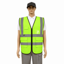 Chaleco Porta Credencial de Seguridad antireflejante  + Múltiples Bolsas BB