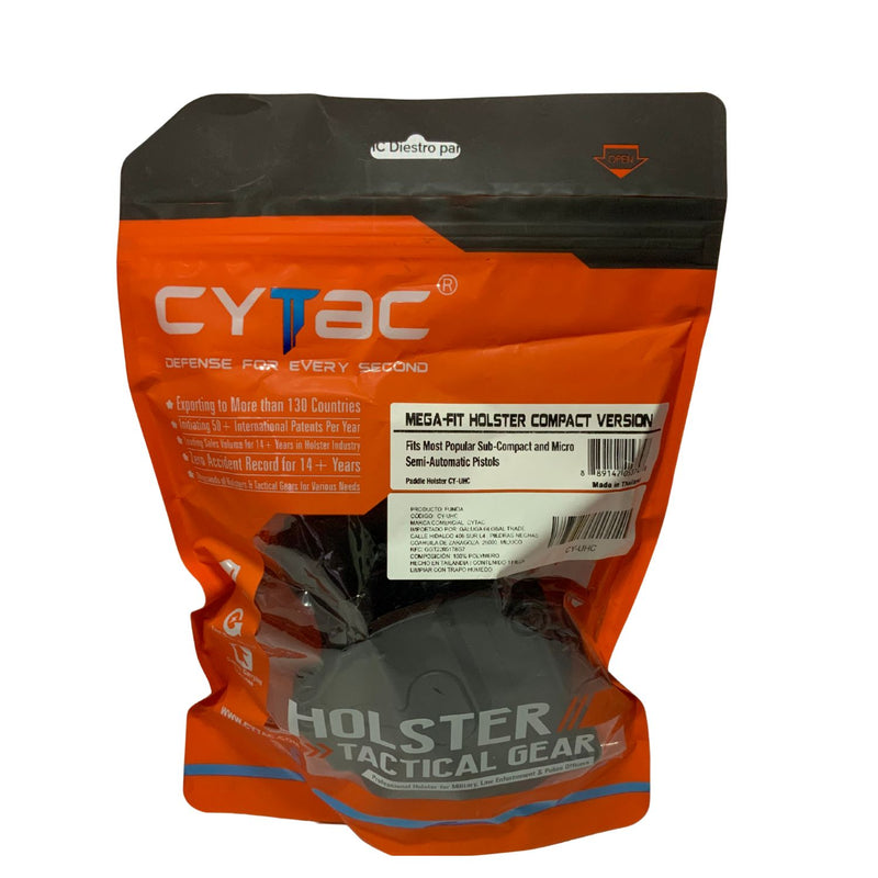 Funda Armas pistolas Compactas y Subcompactas HOLSTER NEGRA Universal ABS rotación 360º MARCA CYTAC CY-UHC