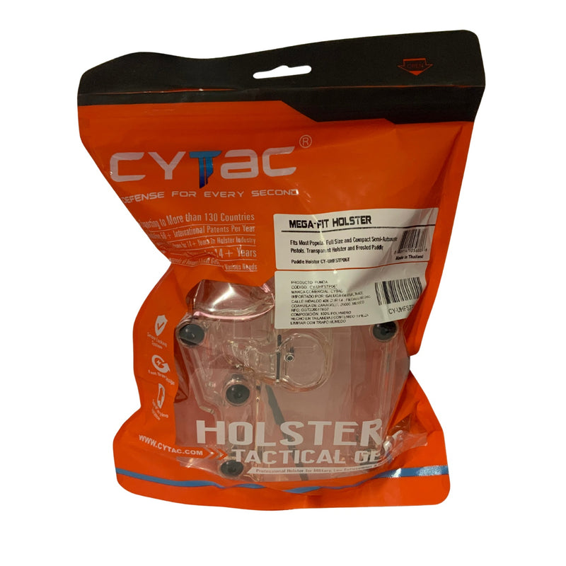 Funda arma pistola Mega-Fit Holster TRANSPARENTE MARCA CYTAC CY-UHFSTP06T
