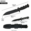 Cuchillo Táctico Supervivencia 2 en 1 Puñal Auxiliar y Funda 1278A-A