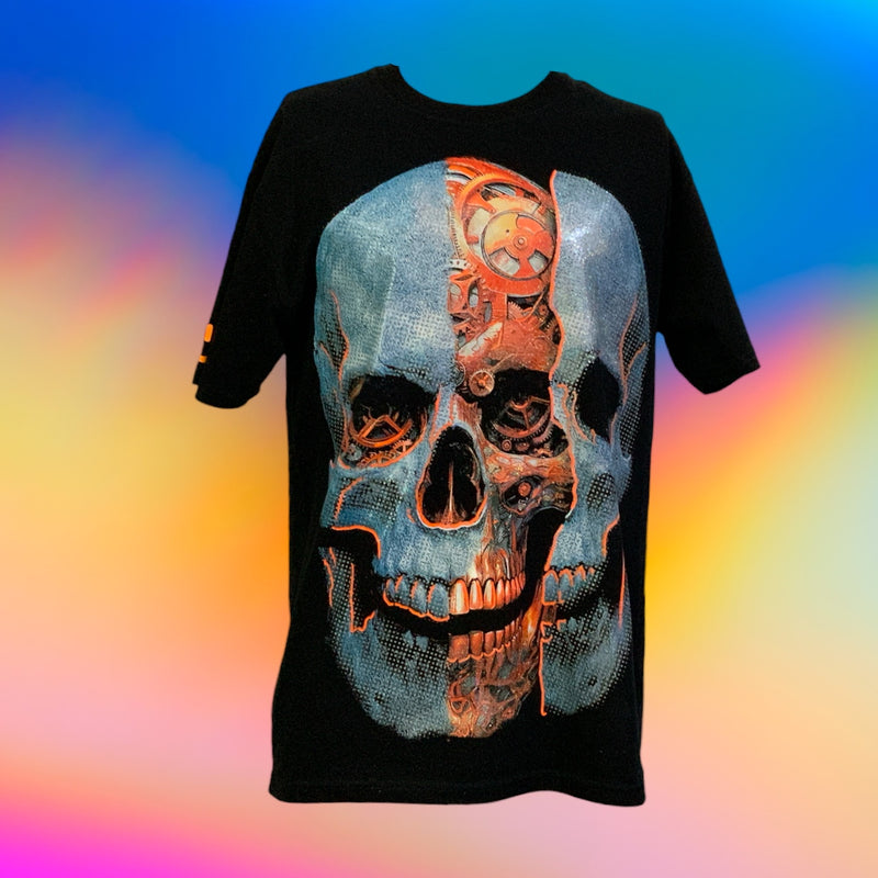 Playera efecto neón  luz negra LISA con pulsera 80 % algodon 20% spandex  SN136