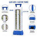 Lámpara LED Emergencia Recargable 30 LED SMD Luz de Tubo 3 modos DT1