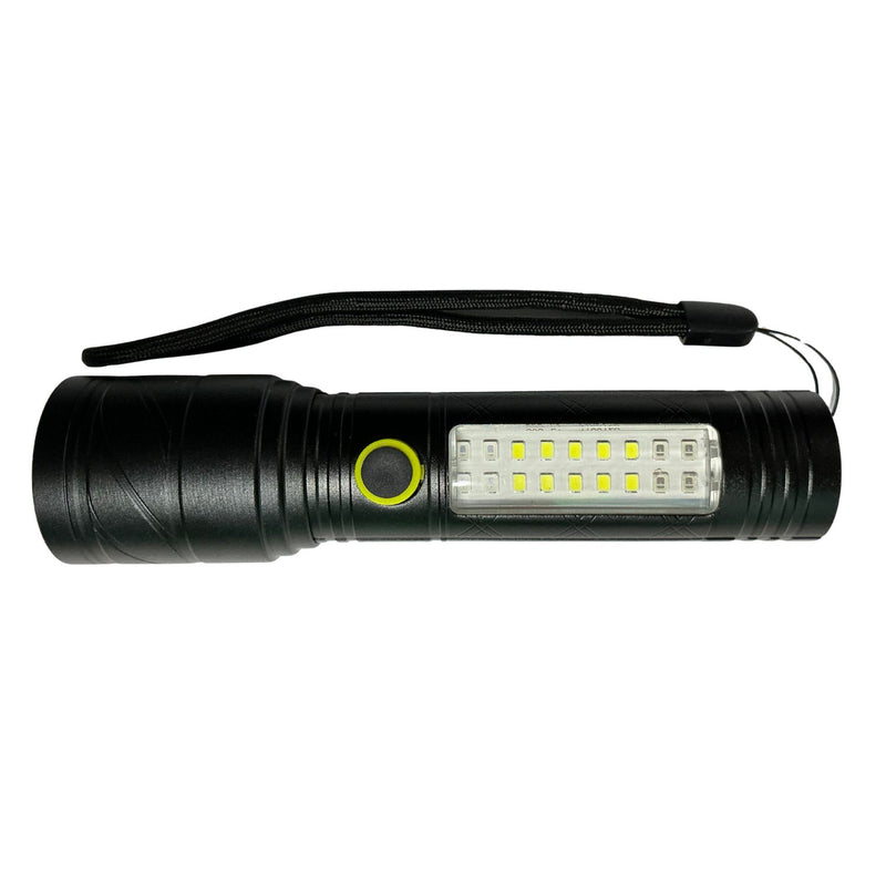 Linterna Luz Blanca Frontal 5 modos COB Lateral Efecto patrulla USB-C DT663