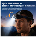 Lámpara minera COB trasero Zoom 90° Telescópico 7 modos, 3 pilas 18650, e Indicador Batería DT788