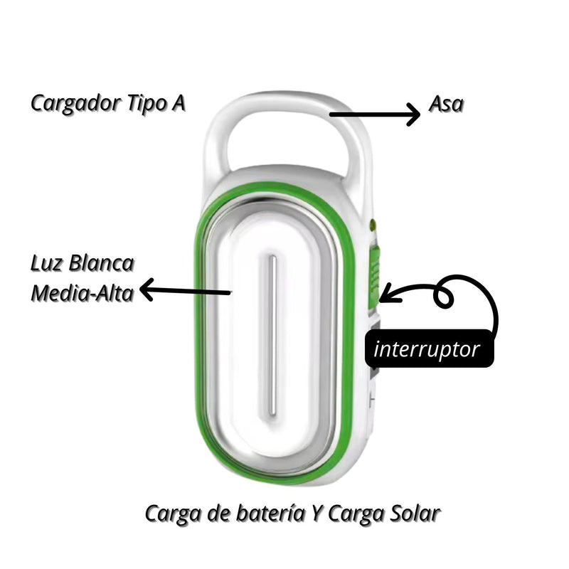 Lámpara Emergencia Portátil Solar Recargable USB DT931TU