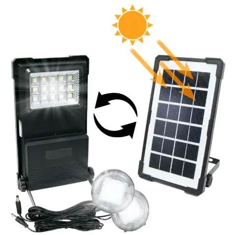 Linterna solar con dos bombillas power bank DT07A