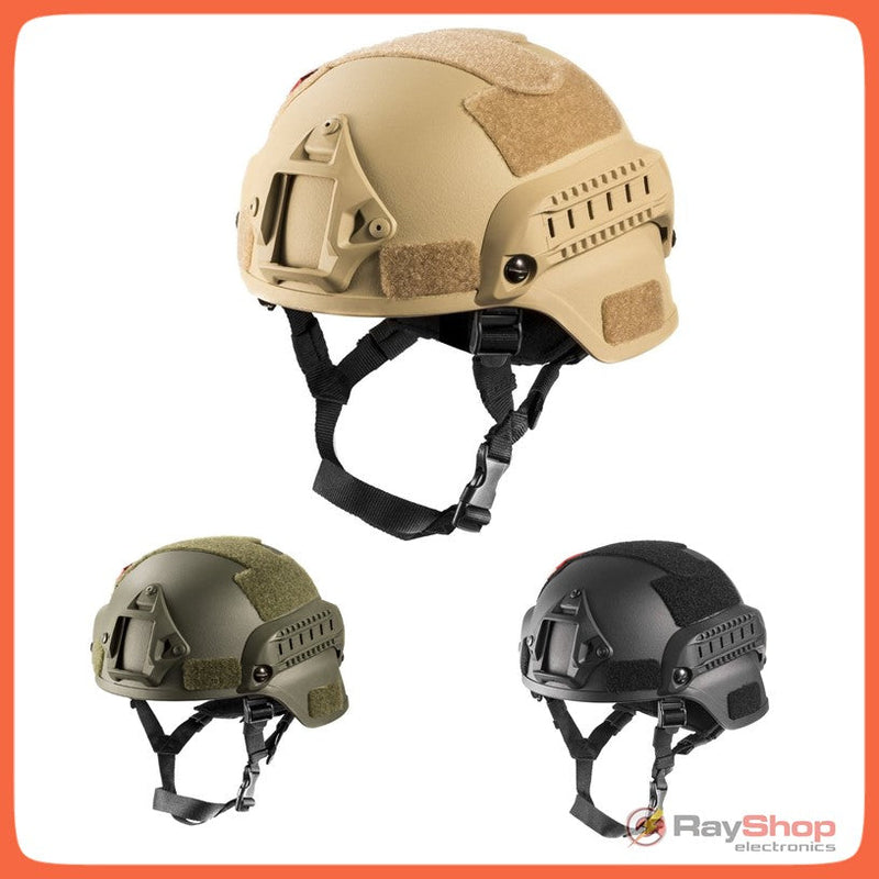 Casco Táctico Riel Láser Base GoPro Militar Gotcha Paintball PJ381