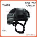 Casco Táctico Riel Láser Base GoPro Militar Gotcha Paintball PJ381