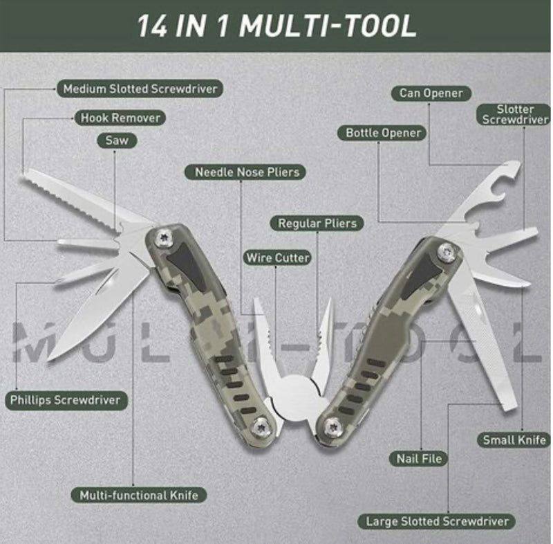 Pinza multiherramienta plegable 14 en 1 F571