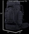 Mochila de marco interno 70Lts camping senderismo sistema molle GJ741