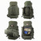 Mochila de marco interno 70Lts camping senderismo sistema molle GJ741