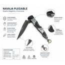Navaja Plegable Relieves llavero + clip  Acero INOX Mármol EDC Llavero 20cm JF1012 / JF1013