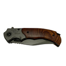 Navaja Outdoor Bolsillo Hoja Clip Point Mango Madera Sistema de Bloqueo JF832