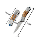 Navaja Plegable Madera rompe vidrio Inoxidable Detalles Aluminio JF836