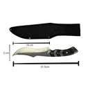 Cuchillo Táctico Curvo + Funda Hoja 18 cm Acero Inoxidable JF842