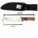 Cuchillo Multiuso Supervivencia 32 cm Acero Inoxidable + Funda JF844