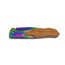 Navaja Plegable Rainbow Bolsillo Mango Tipo Madera EDC Camping Outdoor JF847