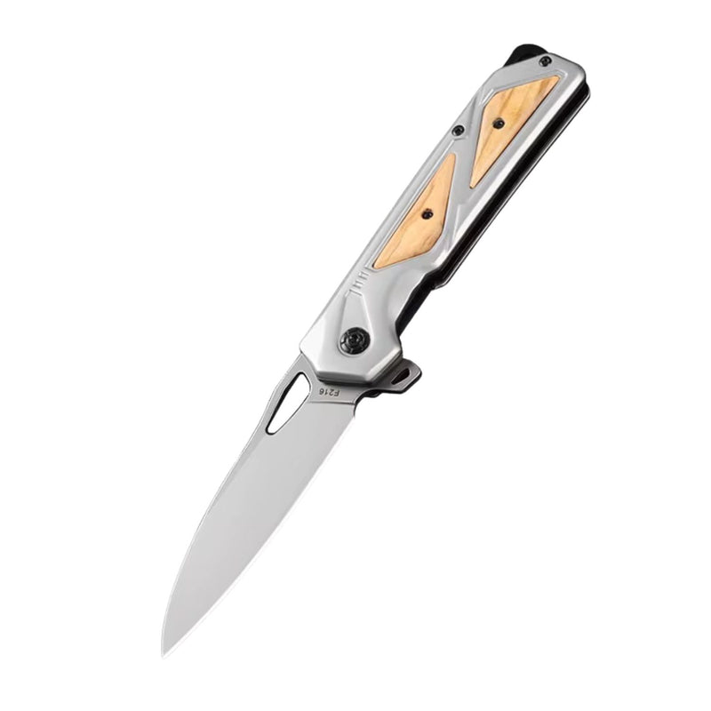Daga EDC Premium Hoja Drop Point Mango metálico Clip Bolsillo -JF863