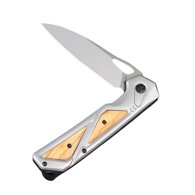 Daga EDC Premium Hoja Drop Point Mango metálico Clip Bolsillo -JF863
