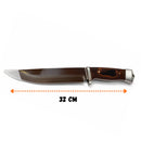 Cuchillo EDC Camping Senderismo Caza Mango Madera + funda JF867