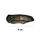 Navaja Plegable Hoja Acero Inoxidable Mango Grabado Clip de Bolsillo JF884