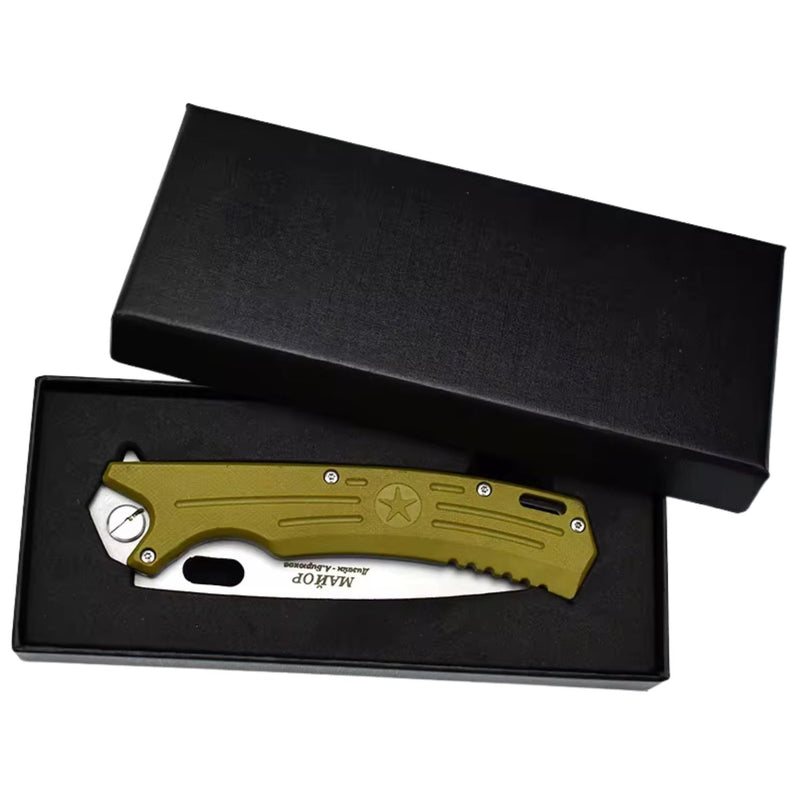 Navaja Plegable Apertura Rápida Clip de Bolsillo Hoja Acero Inoxidable JF885