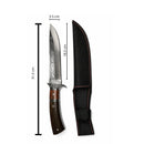Cuchillo Bowie c/ Funda Caza Grabado Hoja Supervivencia JF896