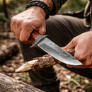 Cuchillo Bowie c/ Funda Caza Grabado Hoja Supervivencia JF896