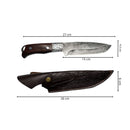 Cuchillo Caza Premium Funda Hoja Fija Grabada JF897