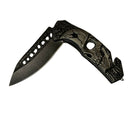Navaja Tactical relieve Skull clip Rompevidrio* Corta Soga EDC JF903