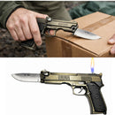 2 en 1 Cuchillo + Encendedor Diseño Realista Uso Rudo JF907