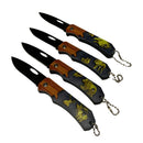 Mini Navaja Plegable diseño Fauna simulación Mango madera Set de 4 pzs JF913