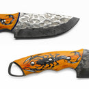 Cuchillo Artesanal c/ Funda Outdoor Madera Grabado JF927