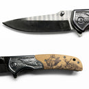 Navaja Grabado Aguila Diseño Venado Plegable Premium JF982