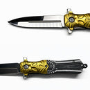 Navaja Diseño Negro Dorado Plegable Premium EDC JF983