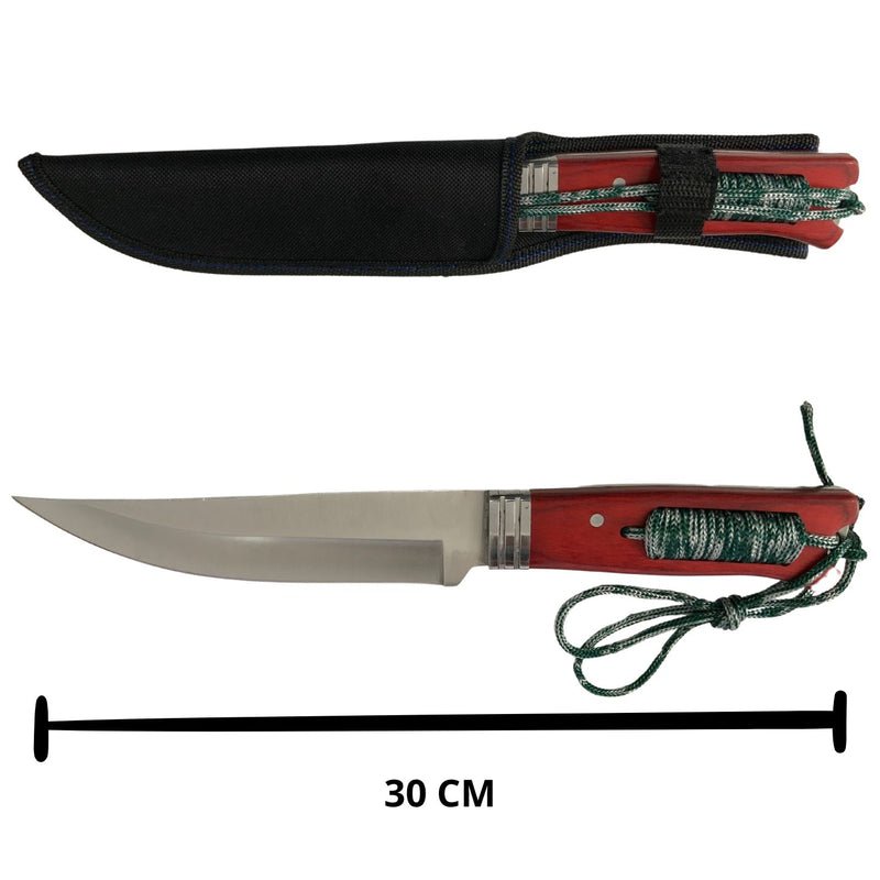 Cuchillo acero inoxidable c/cuerda supervivencia JFK39