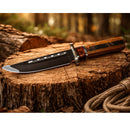 Cuchillo Bowie 34cm  Guarda de Protección Mango Madera +Funda JFS048