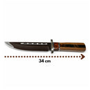 Cuchillo Bowie 34cm  Guarda de Protección Mango Madera +Funda JFS048