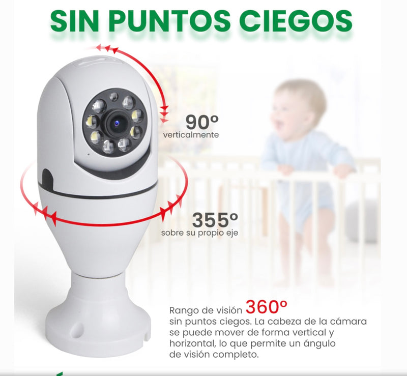 Cámara de vigilancia wifi con visión infrarroja conexión de socket JK-35