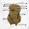Mochila 35L, impermeabilizada, multi-compartimiento JYB125