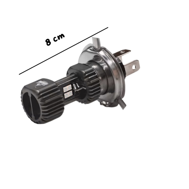 Foco LED H4 12V/24V MOTOCICLETA Alta y Baja 6000K Blanco Frío Luz  Universal 8 cm MTC116